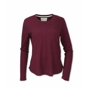 NEW PURNELL women's waffle knit crew top in cranberry